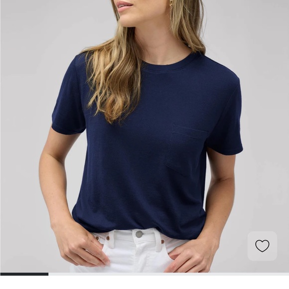 Unbound Merino Blue T-Shirt boxy pocket tee size S - Picture 3 of 3